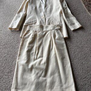 Vintage Pendleton Miss Pendleton Wool Skirt Suit — Size 10 Cream Ivory